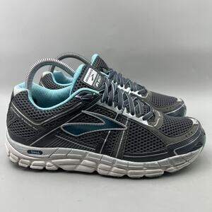 Brooks Addiction 12 Running Shoes Women Size 9 D Wide Gray Blue Comfort Sneakers